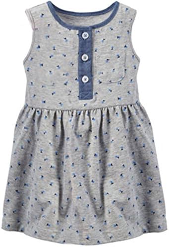 NEW Summer Baby Girl Cotton Dress Infant Toddler Girl Dress Children Summer Casual Dress Clothing Stripe Dot 9m 12m 18m 24m gray 9M
