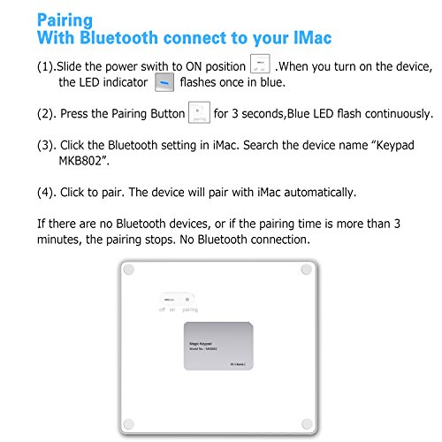 Cateck 28-Key Rechargeable Aluminum Bluetooth Wireless Keypad Number Pad Keyboard for iMac, MacBook Air, MacBook Pro, MacBook, and Mac Mini