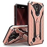 Zizo STATIC Series compatible with LG K20 Plus Case Military Grade Drop Tested with Built In Kickstand LG Harmony Case ROSE GOLD BLACK