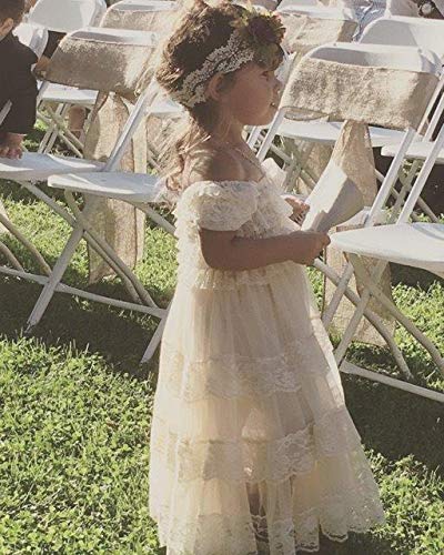 Lace Flower Rustic Burlap Girl Baby Country Wedding Flower Dress |  Desertcart Bahamas