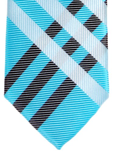Retreez Plaid Check Microfiber Skinny Tie – Turquoise, 2" Width, Unisex Dress Tie
