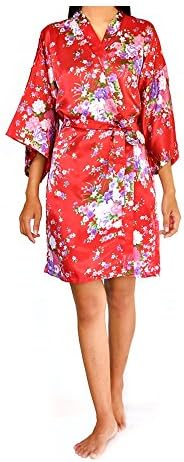 Tana Woman's Floral Cherry Blossom Kimono Robe Dressing Gown