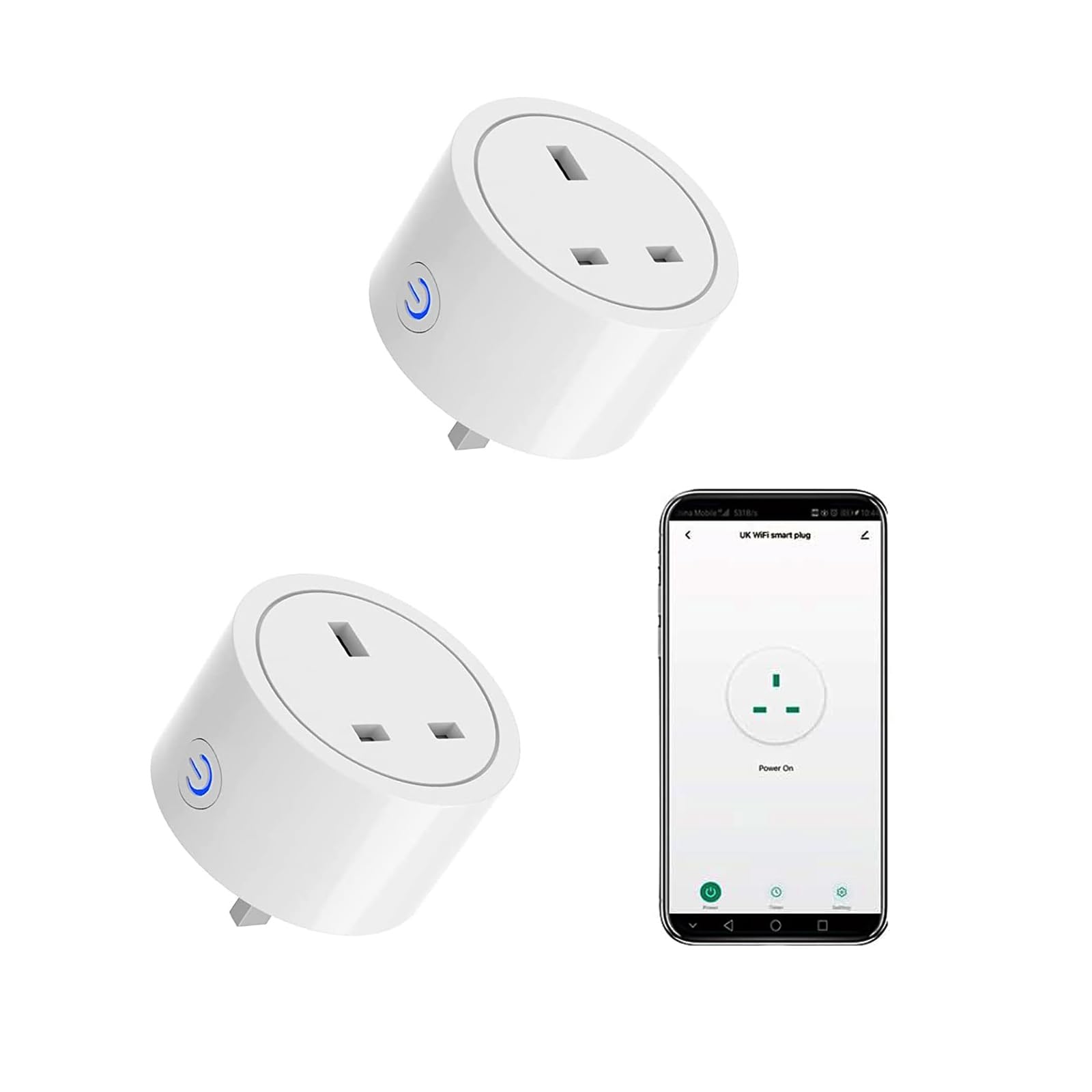 XENON Smart Plug, Wi-Fi Plug, Smart Socket, Compatible with Alexa & Google, Wireless Timer Socket, App Remote Control, No Hub Required (2 Packs)