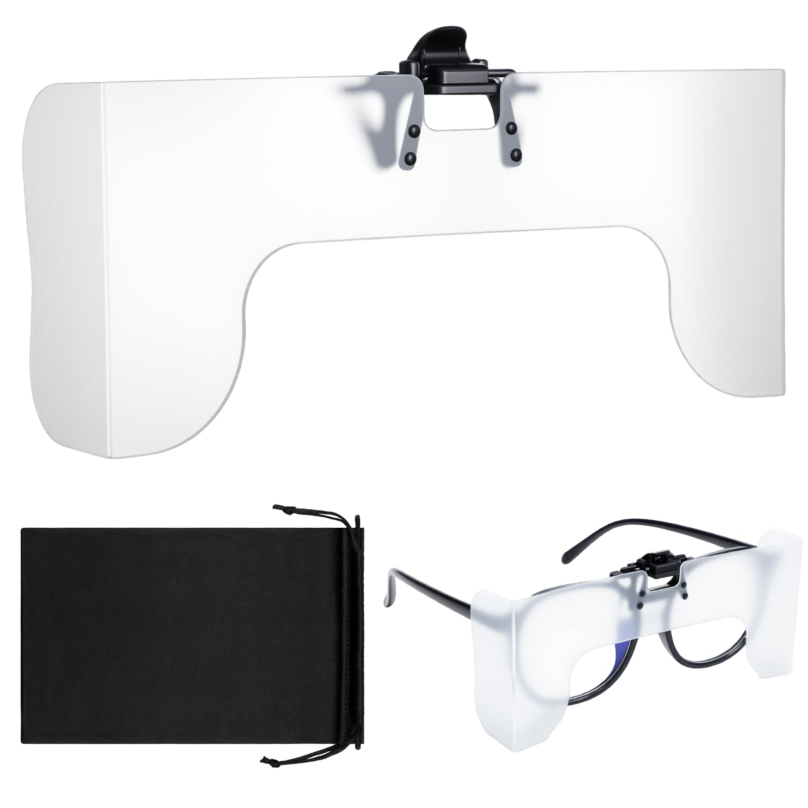 Photo 1 of Lingvee 1 Pcs View Limiting Device Clip On Cloud-Overs Visors Attaches View Limiting Device Aviation Training Supplies with Soft Case (White)