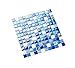Artistic Mosaic Tiles Real Seashell Inlayed Blue and White Glass Backsplash Wall Tile(Sample 12x12 Inches)