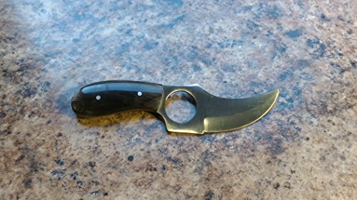Knife and Leather Sheath Combo Deal - Fixed Blade 3.5" Stainless Steel Short Skinning Hunting Knife Concealed Carry Scout Carry Quickdraw Sheath