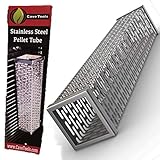 Cave Tools Pellet Tube Wood Smoker Box - High Grade 304 Stainless Steel 8+ Hours Hot or Cold Smoking Generator Kit for Cheese Salmon Fish or Meat on BBQ Grill - Barbecue Grilling Accessories