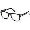 Tom Ford Eyeglasses FT 5820 -B 001 Shiny Black,t Logo/Blue Block Lenses