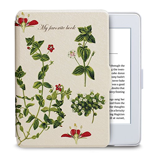 Walnew Amazon Kindle Paperwhite Case Lightest and Thinnest Premium Leather Smart Protective Cover for Kindle Paperwhite with Auto Wake/Sleep Function (Green Life)