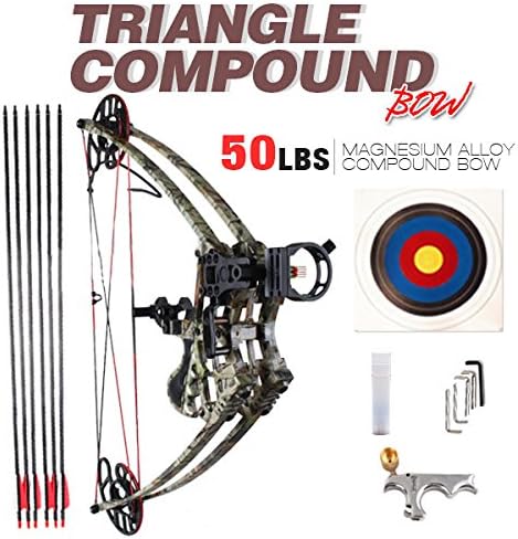 New 50lbs Left & Right Handed Magnesium Alloy Triangle Compound Bow Archery Camo