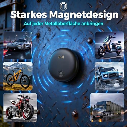 GPS Tracker Car (Compatible with iOS & Android) GPS Tracker Car without ABO Integrated, Strong Magnetic Suction Power Mini GPS Tracker Global Cover Worldwide IP67 for Cars, Motorcycles, Bicycles