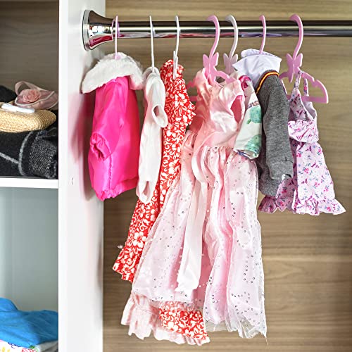 Doll Clothes Hangers for American 18" Dolls Set of 12 White Butterfly