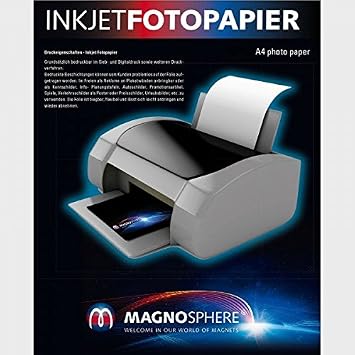 INKUWAY Feuilles Magnétiques Imprimables A4 - 10 Feuilles 650g/m² Brillant - Pour Imprimantes Jet D'Encre