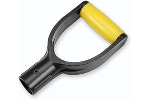 WORAMUK D Grip Plastic Spade Handle, 32mm Inner Diameter Snow Shovel Handle, Snow Scoop Digging Raking Tool, Garden Accessory (Yellow)