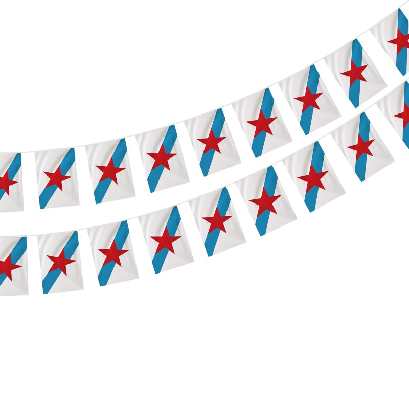 Galicia Flag 40 Units Galicia Flag, Garland Galicia 11.4M, Galicia Bunting, Small Galicia Flag, Galicia Garland ESTRELEIRA (Galicia)