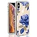 ivencase iPhone Xs Max Case,iPhone Xs Max Clear Silicone Case Flower,Shockproof Soft TPU Thin Clear Cute Bling Floral Bumper Cover iPhone Xs Max - 6.5 Inch