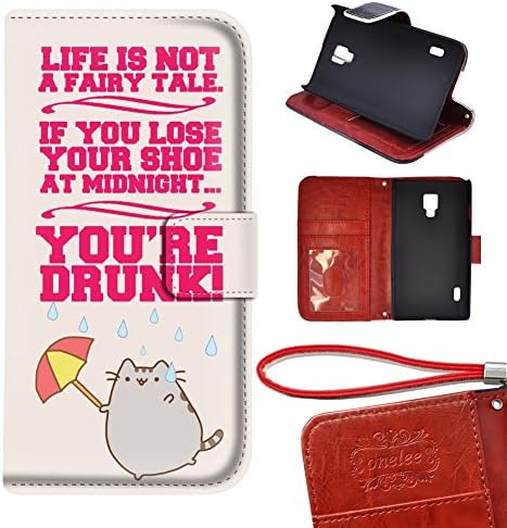 GeKong Quotes Funny Life is Not a Fairy tale,If You Lose Your Shoe At Midnight, You Are Drunk. PU Leather Protective Wallet Case For LG L7 II
