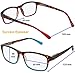 Success Eyewear Reading Glasses 3 Pair Great Value Stylish Readers for Men and Women - Havana Clear, Red, Blue 1.5