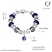 Naivo Designer Inspired Crystal Snake Chain Murano Glass Beads Charm Bracelet - 50 Shades of Love-Sapphire