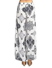 khanomak Maxi de alta cintura Allover floral impresión Flowy hendidura lateral largo pantalones Palazzo