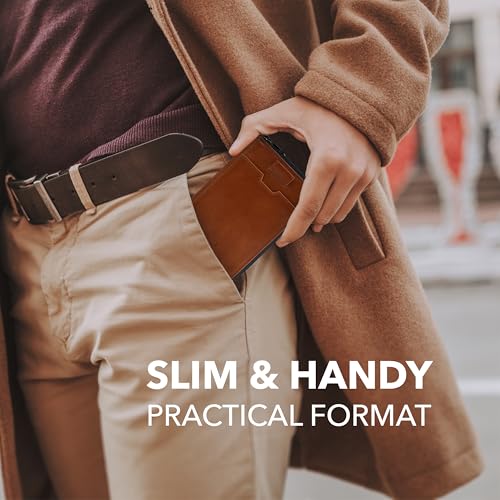 Vaultskin Notting Hill zip wallet with RFID protection (Cognac)