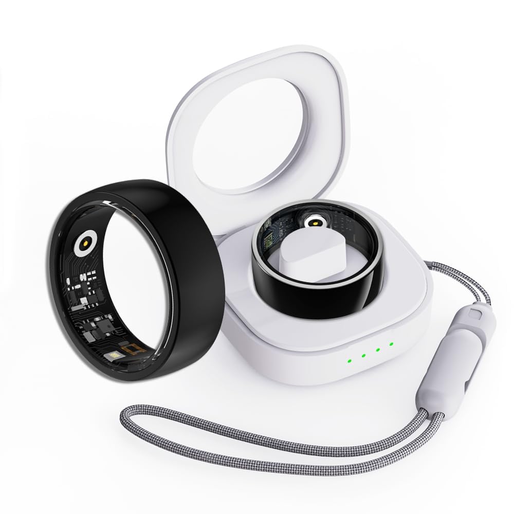 findtime Smart Ring Gold Fitness Ring Android iOS Heart Rate Blood Oxygen Blood Pressure Sleep Monitor Step Counter Activity Tracker for Sports Time, Distance, Calories