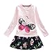 NOVA Kids Girls Cotton Long Sleeve Above Knee Dresses Pink H5460 5-6 Years