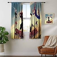 ZhiHdecor Window Draperies Spiderman Into The Spider Verse Movie 4K Movie Ud Blackout Curtains for Bedroom