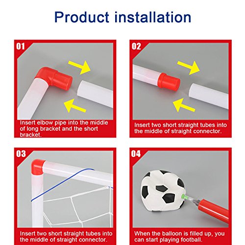 Pannow Mini Folding Football Soccer Ball Goal Post Net Set, Plastic Indoor Outdoor Soccer Multi-Sport Net with Hand Pump for Kids Sport Home Game Soccer Toy - Thumbnail 4