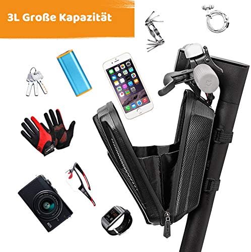 Vihir E Scooter Sac de guidon étanche pour trottinette électrique Eva avec capacité de 2L/3L Idéal pour scooter/scooter/E-Balance Accessoire pour Xiaomi M365 pro Segway Ninebot