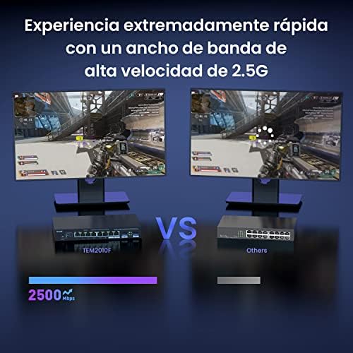 Tenda tem2010f switch multigigabit de 10 portas 2,5g, 2 portas sfp, vlan, agregação estática, compatível com dispositivos 2,5g, montagem em mesa/parede, plug and play, caixa de metal, preto