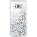 Galaxy S8 Case, Caka Galaxy S8 Glitter Case Luxury Fashion Bling Flowing Liquid Floating Sparkle Glitter Soft TPU Case for Samsung Galaxy S8 (Silver)