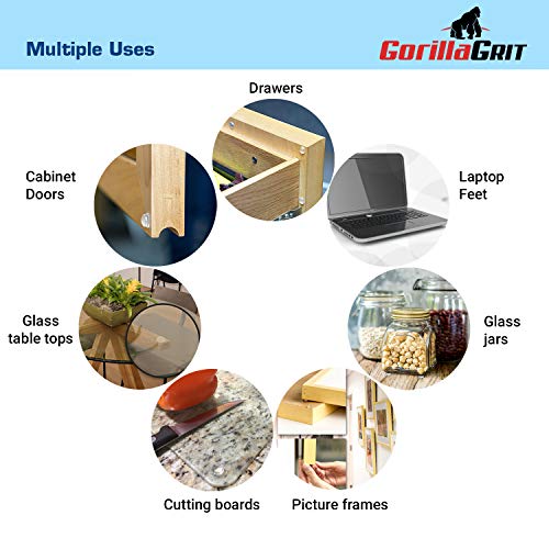 Clear Adhesive Bumper Pads 106-PC Combo Pack (Round, Spherical, Square) - Made in USA - Sound Dampening Transparent Rubber Feet for Cabinet Doors, Drawers, Glass Tops, Picture Frames, Cutting Boards - Thumbnail 2