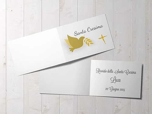 Pz Biglietti Bomboniera Santa Cresima Amazon It Handmade
