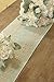 Ling's moment 12x72 inch Burlap Table Runner with Lace(Mint Green Burlap&Gold lace) Spring Garden Rustic Outdoor Wedding Party Decoration, Bridal Shower Decor