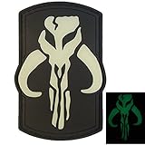 3D Star Wars Glow Dark Boba Fett Mandalorian Bounty Hunter GITD PVC Rubber 3D Touch Fastener Patch