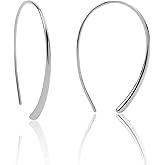 Threader Earrings 925 Sterling Silver Pull Through Hoops Drop Dangle Minimal Everyday Earrings