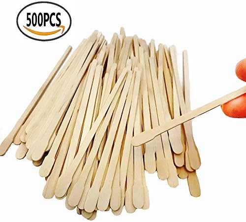 DoTebpa 500Pcs Smooth Wax Applicator Sticks Wood Spatulas Applicator for Hair Eyebrow Removal,3.5 inches