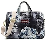 Canvaslove 13 inch Grey Flower Waterproof Laptop Shoulder Messenger Bag Case for MacBook Retina 12 inch,MacBook Pro 13 inch,iPad Pro 12.9 inch,MacBook Air 13 and 11 inch 12.5 inch 13.3 inch Laptop