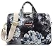 Canvaslove 13 inch Grey Flower Waterproof Laptop Shoulder Messenger Bag Case for MacBook Retina 12 inch,MacBook Pro 13 inch,iPad Pro 12.9 inch,MacBook Air 13 and 11 inch 12.5 inch 13.3 inch Laptop