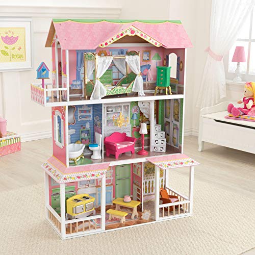 KidKraft 65851 Möbeln und Zubehör mit Licht-und Soundeffekten Sweet Savannah Puppenhaus aus Holz, 30 cm – Bild 4