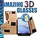 Google Cardboard V2 with Straps by D-scope Pro Virtual Reality Compatible with Android Apple Up to 6 Inch Easy Setup Machine Cut Quality Construction 37mm Lenses HD Visual Experience Includes QR Codes