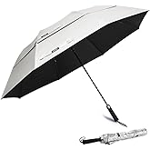 G4Free 62 Inch Portable UV Protection Large Golf Umbrella, Automatic Open Double Canopy Big Sun Windproof Oversize Sports Umbrella