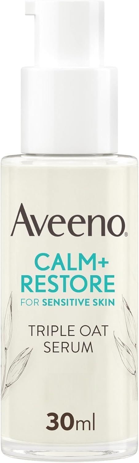 AVEENO Face CALM+RESTORE Triple Oat Serum (1 x 30ml), Instantly Smoothing Face Serum with Triple Oat Complex and Calming Feverfew for Fortified Skin, 24h Moisturisation, Face Care for Sensitive Skin