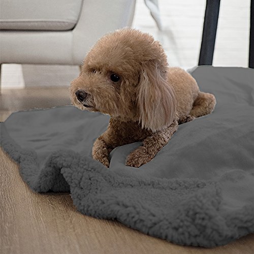 image for Premium Plush Sherpa Pet Blanket by PetAmi | Sized for Cats, Small Dog