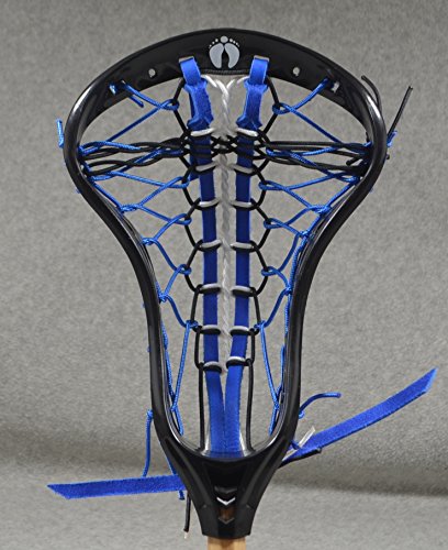 STRIKE EAGLE Inspired by US Air Force. Blackfeet Lacrosse Mini Stick Traditional strung Pita Pocket Blue Leathers - Black Head with Royal Blue finish Handle