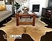 Crown Home Innovations | Brazilian Cowhide Area Rug | 100% Authentic Natural Leather | Unique Stylish Decorative Accent | No Smell or Shedding | Color, Butter | Size, 6’x 7’