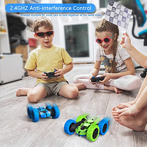 Hamdol Remote Control Car Double Sided 360°Rotating 4WD RC Cars with