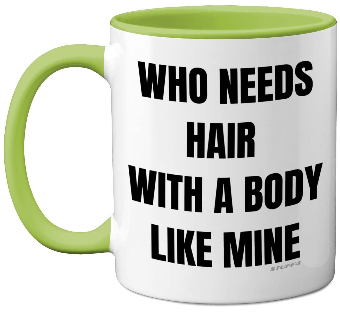 Stuff4 Bald Mug - Funny Baldi Mugs for Him, Novelty 11oz Green Ceramic Dishwasher Safe Birthday Gifts for Men, Dad, Christmas, Father's Day