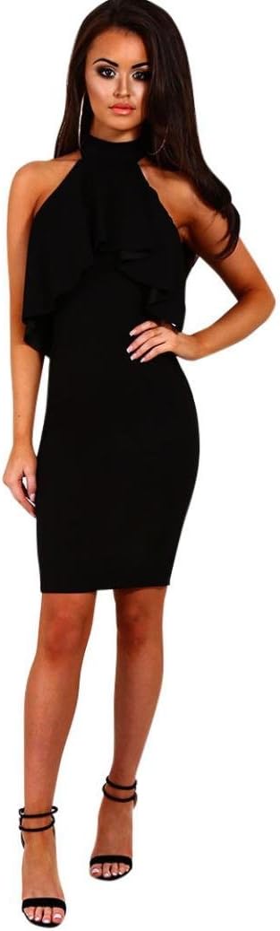 Hansee Lotus Collar Mini Dress, Women Sexy Ruched Off Shoulder Halter Bodycon Dresses